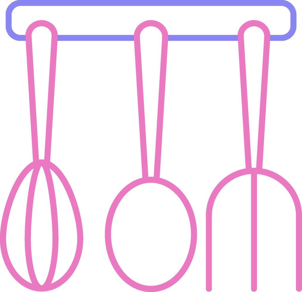 Küche Utensilien linear zwei Farbe Symbol vektor