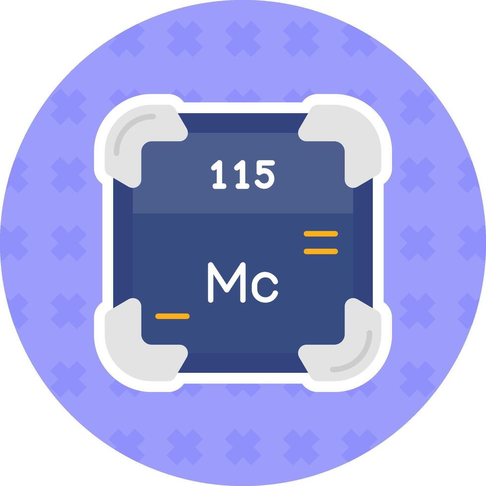 moscovium platt klistermärke ikon vektor