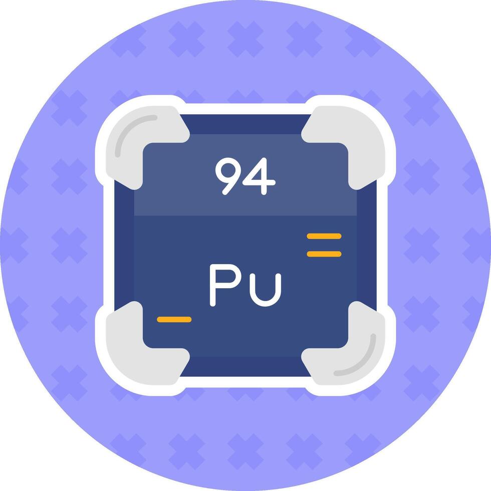 Plutonium eben Aufkleber Symbol vektor