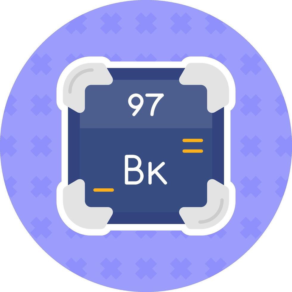 Berkelium eben Aufkleber Symbol vektor