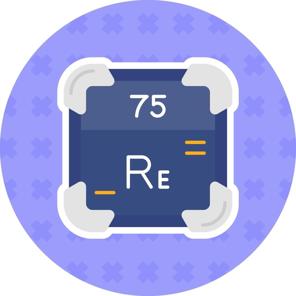 renium platt klistermärke ikon vektor