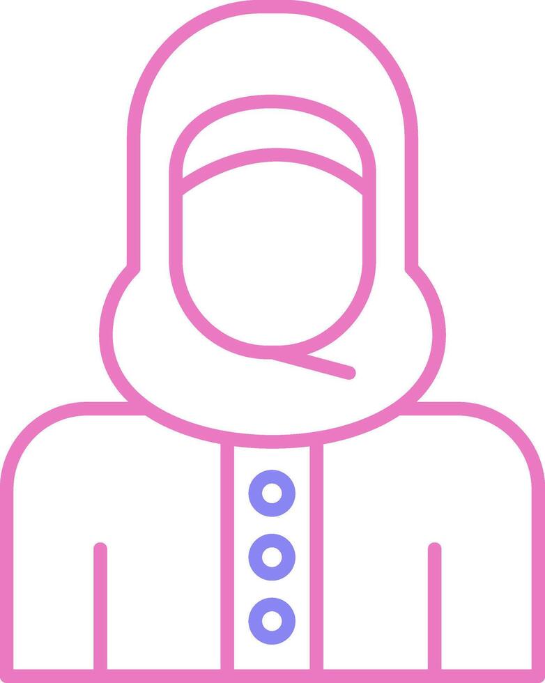 islamic kvinna linjär två Färg ikon vektor