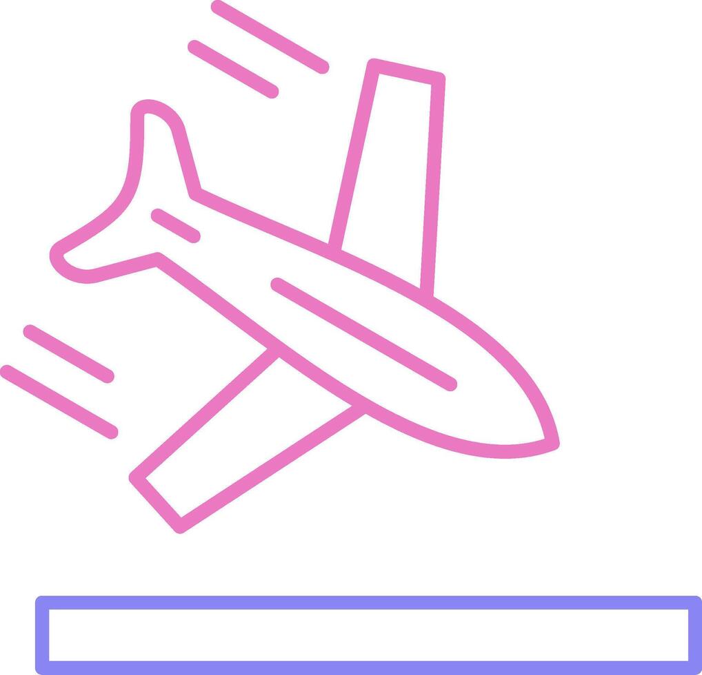 Flugzeug linear zwei Farbe Symbol vektor