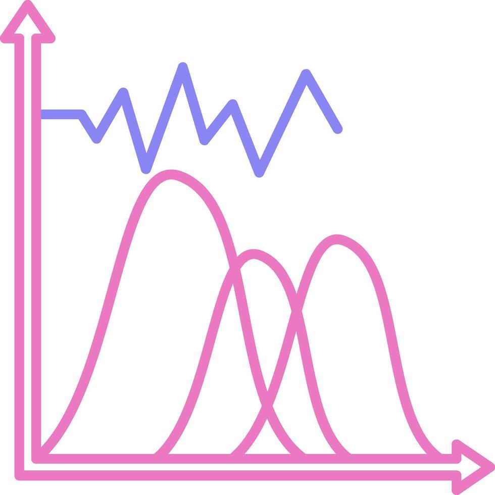 Welle Diagramm linear zwei Farbe Symbol vektor