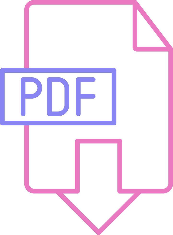 ladda ner pdf linjär två Färg ikon vektor