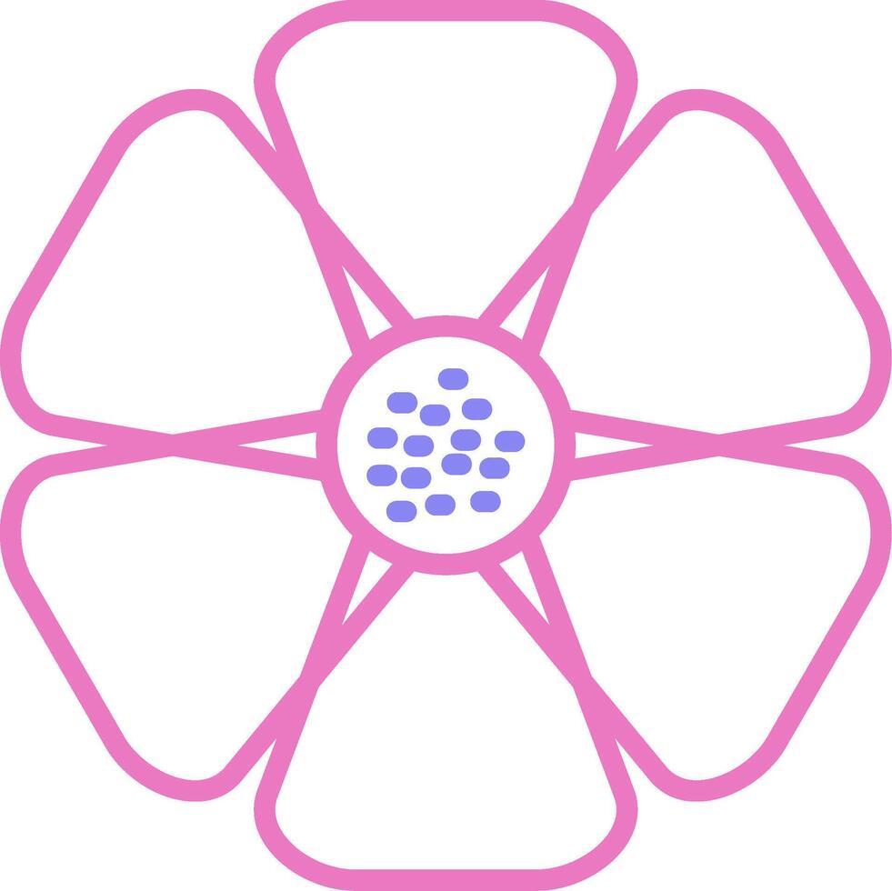 hibiskus linjär två Färg ikon vektor