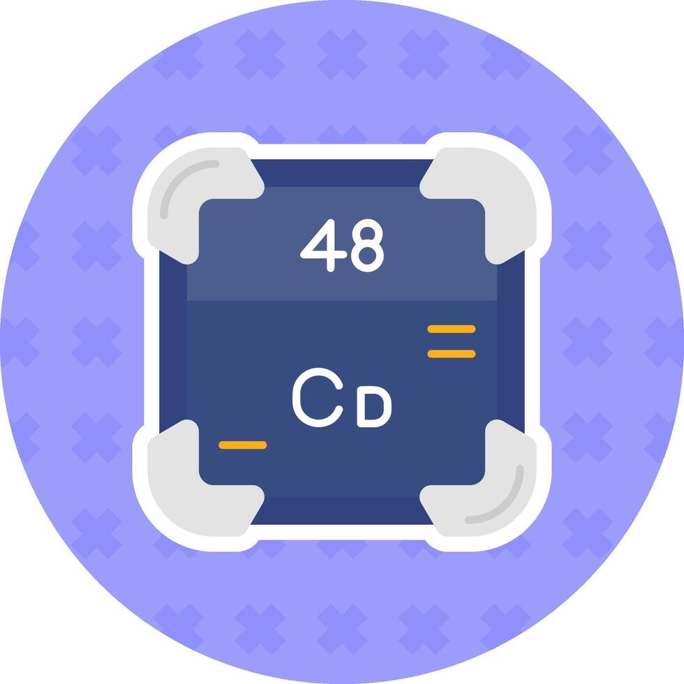 kadmium platt klistermärke ikon vektor