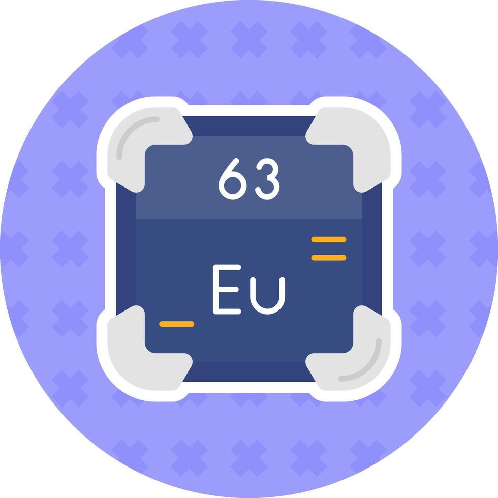 europium platt klistermärke ikon vektor