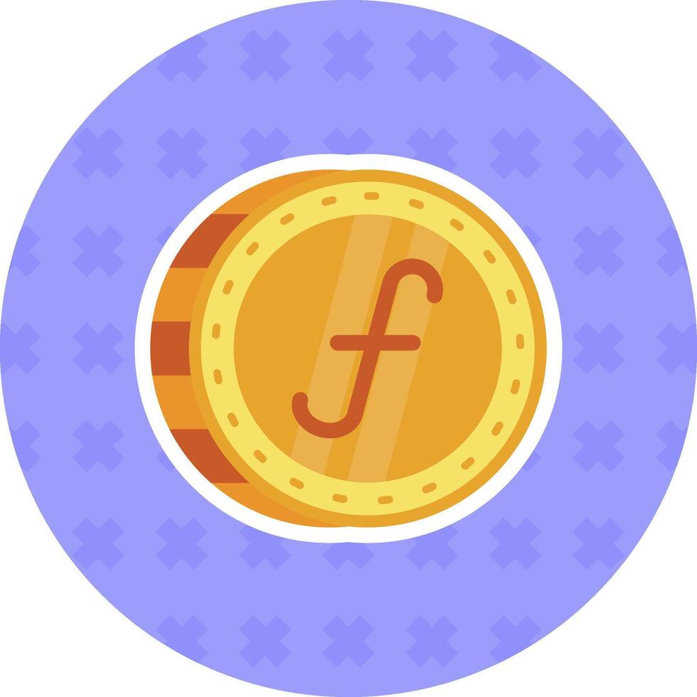 Gulden eben Aufkleber Symbol vektor