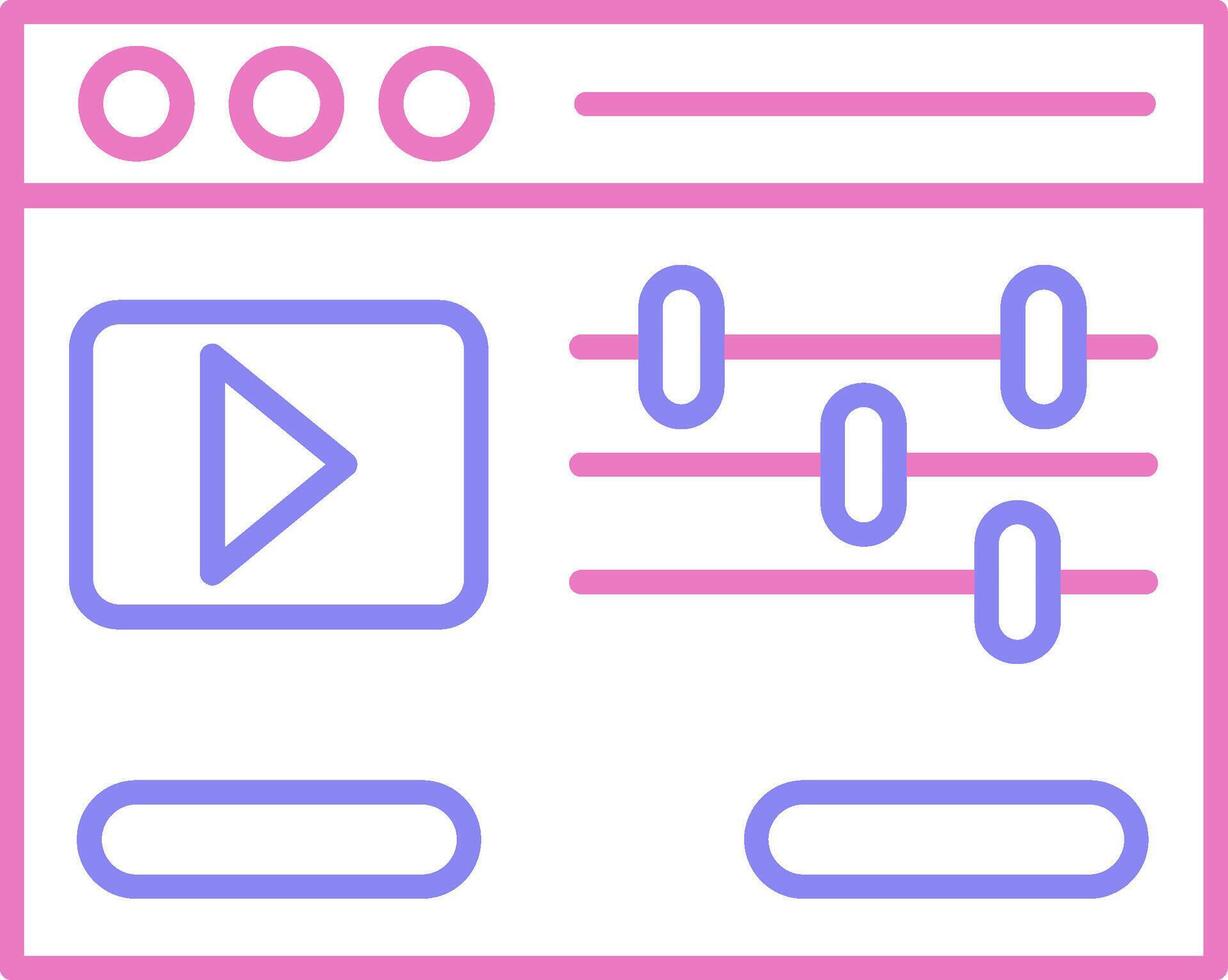 video redaktör linjär två Färg ikon vektor