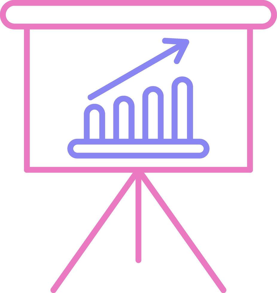 presentation linjär två Färg ikon vektor