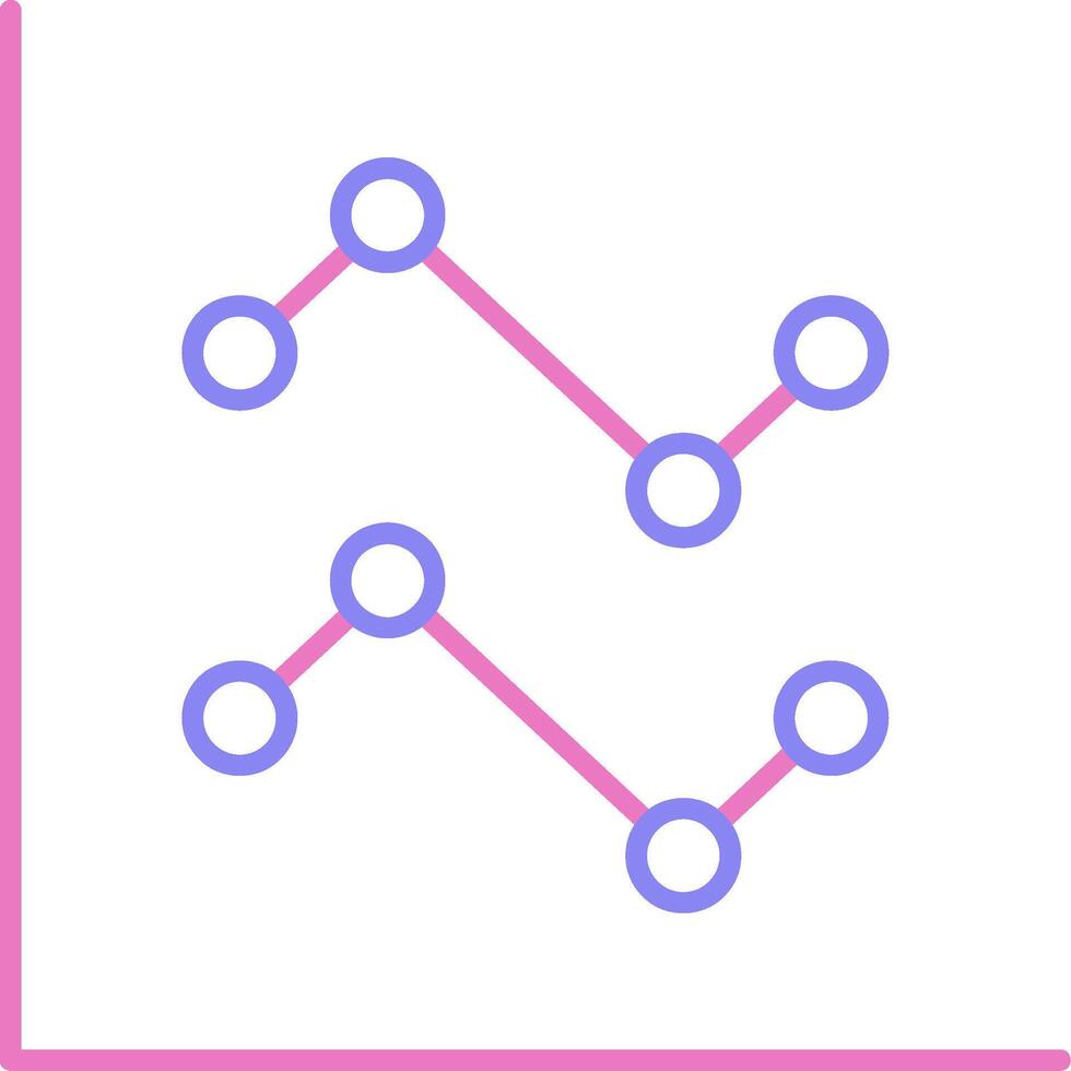 Linie Diagramm linear zwei Farbe Symbol vektor