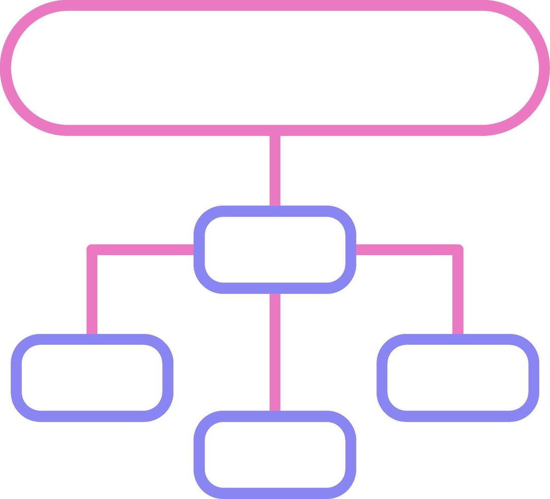 hierarchisch Struktur linear zwei Farbe Symbol vektor