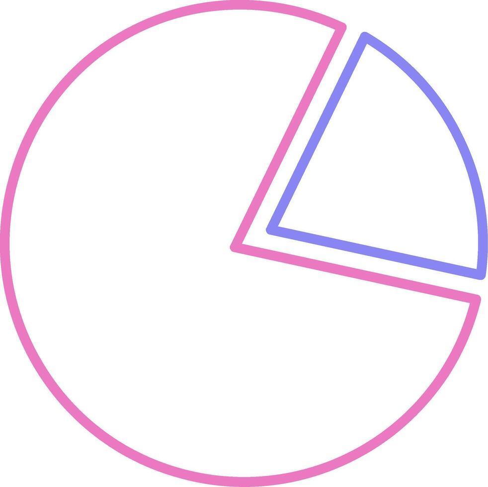 paj Diagram linjär två Färg ikon vektor