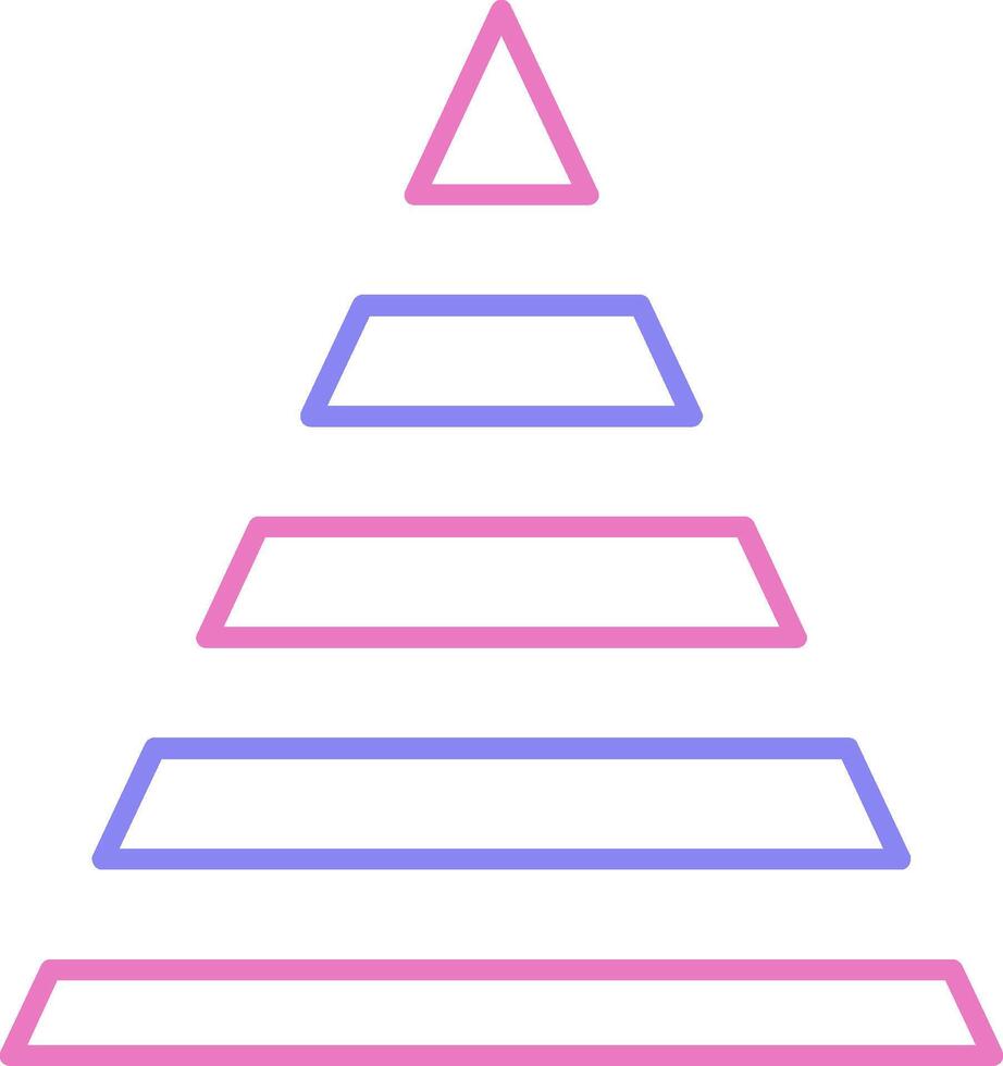 Pyramide Diagramm linear zwei Farbe Symbol vektor