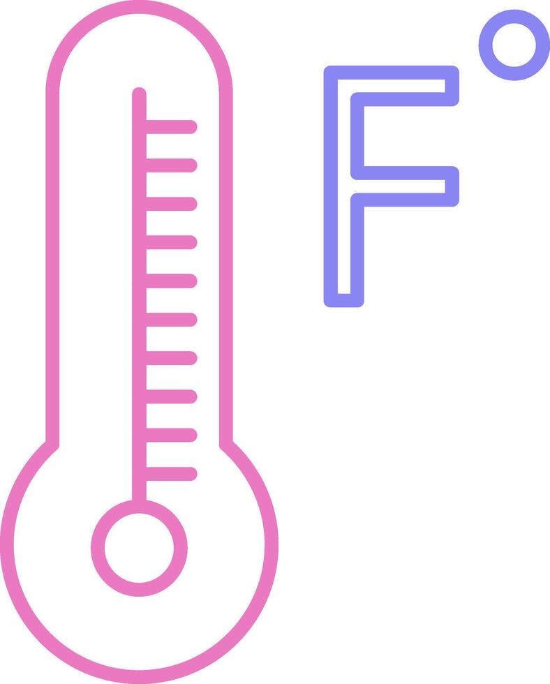 Fahrenheit Grad linear zwei Farbe Symbol vektor