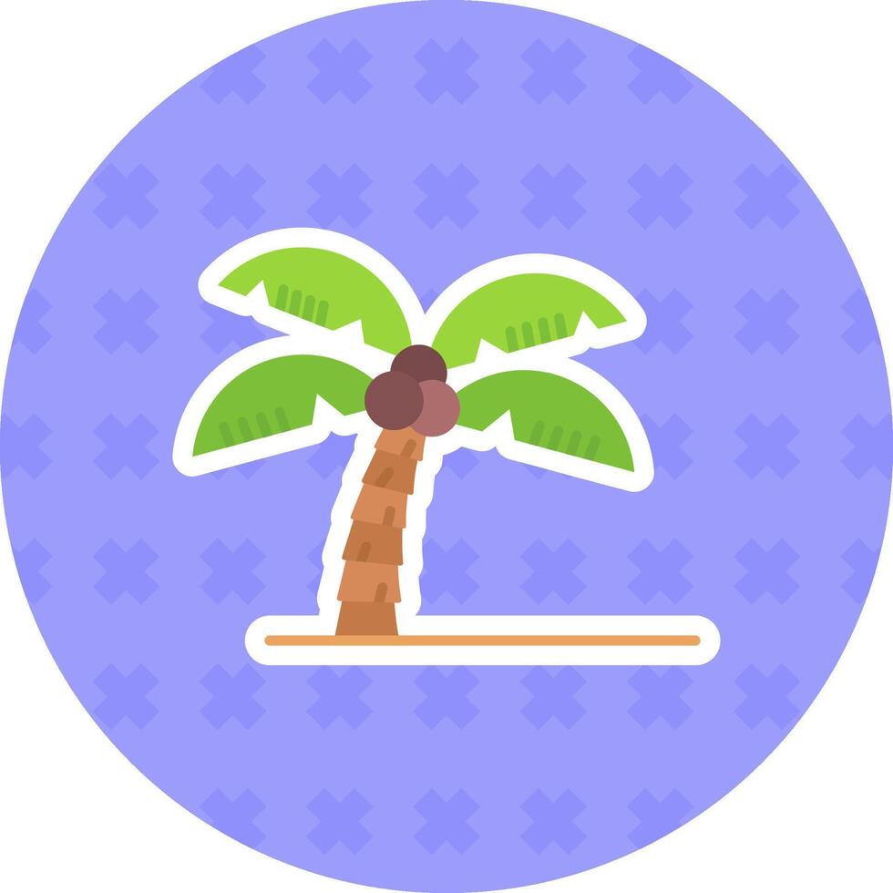 Palme Baum eben Aufkleber Symbol vektor
