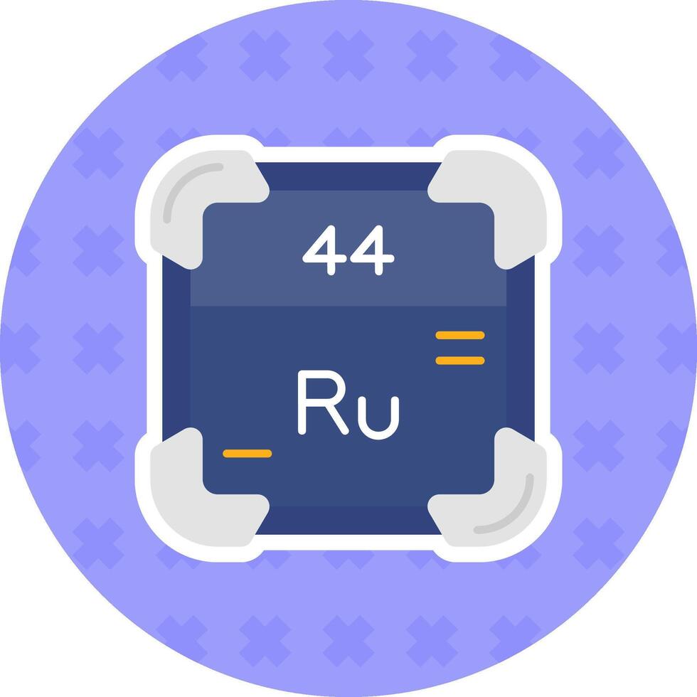 rutenium platt klistermärke ikon vektor