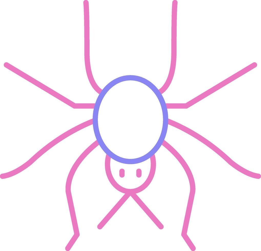 Spindel linjär två Färg ikon vektor