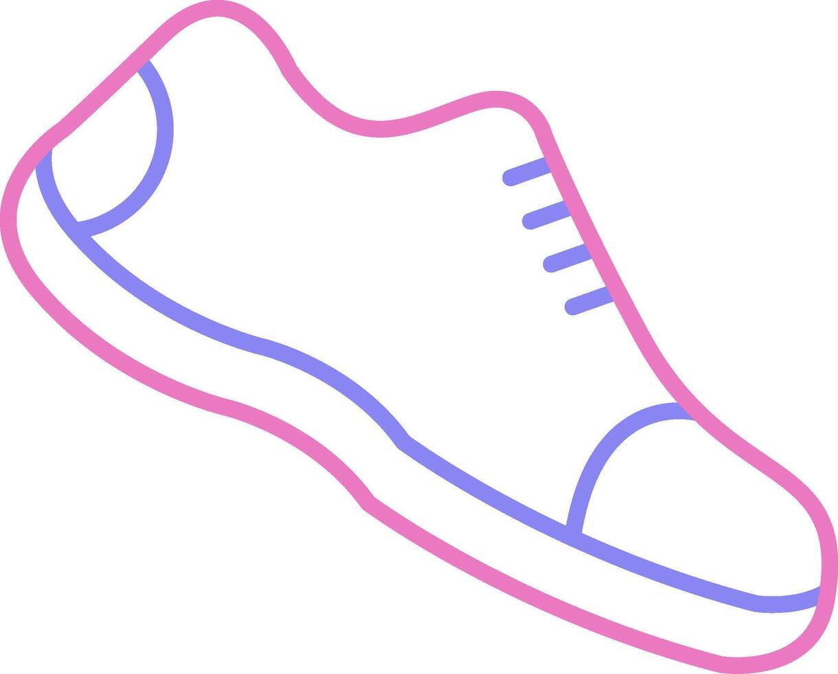 löpning skor linjär två Färg ikon vektor