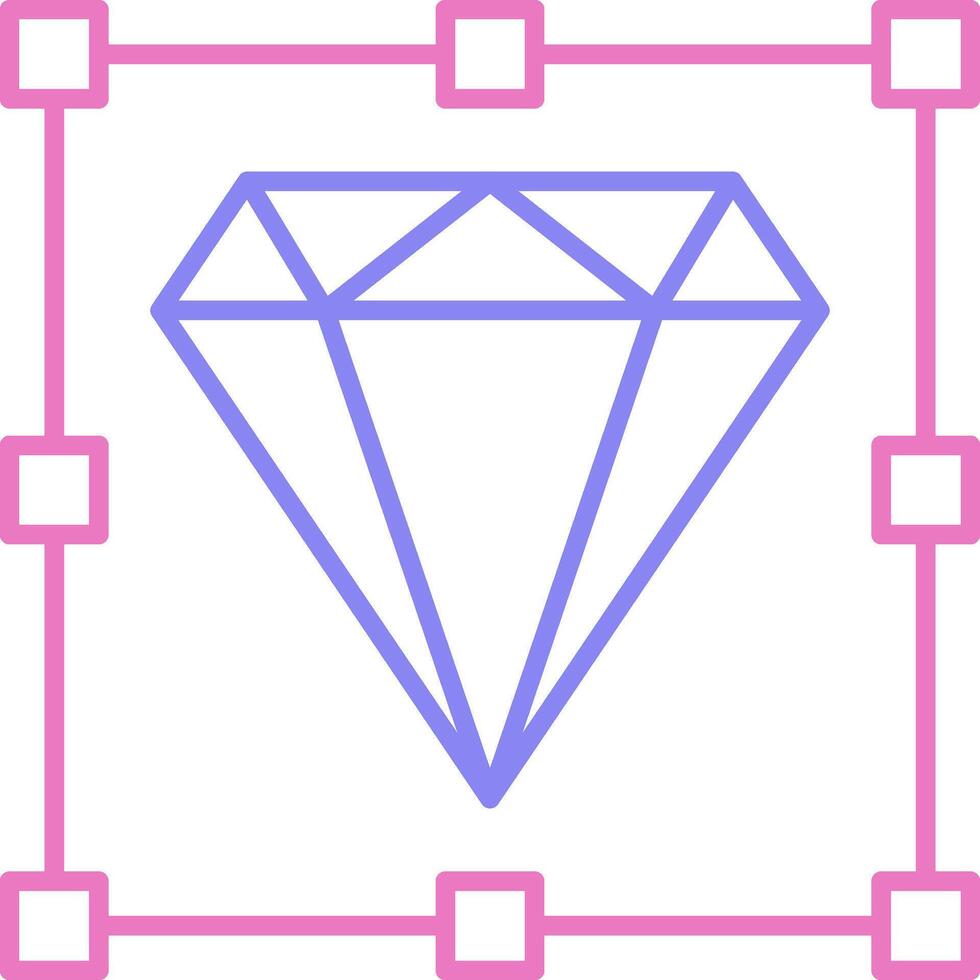 Diamant linear zwei Farbe Symbol vektor