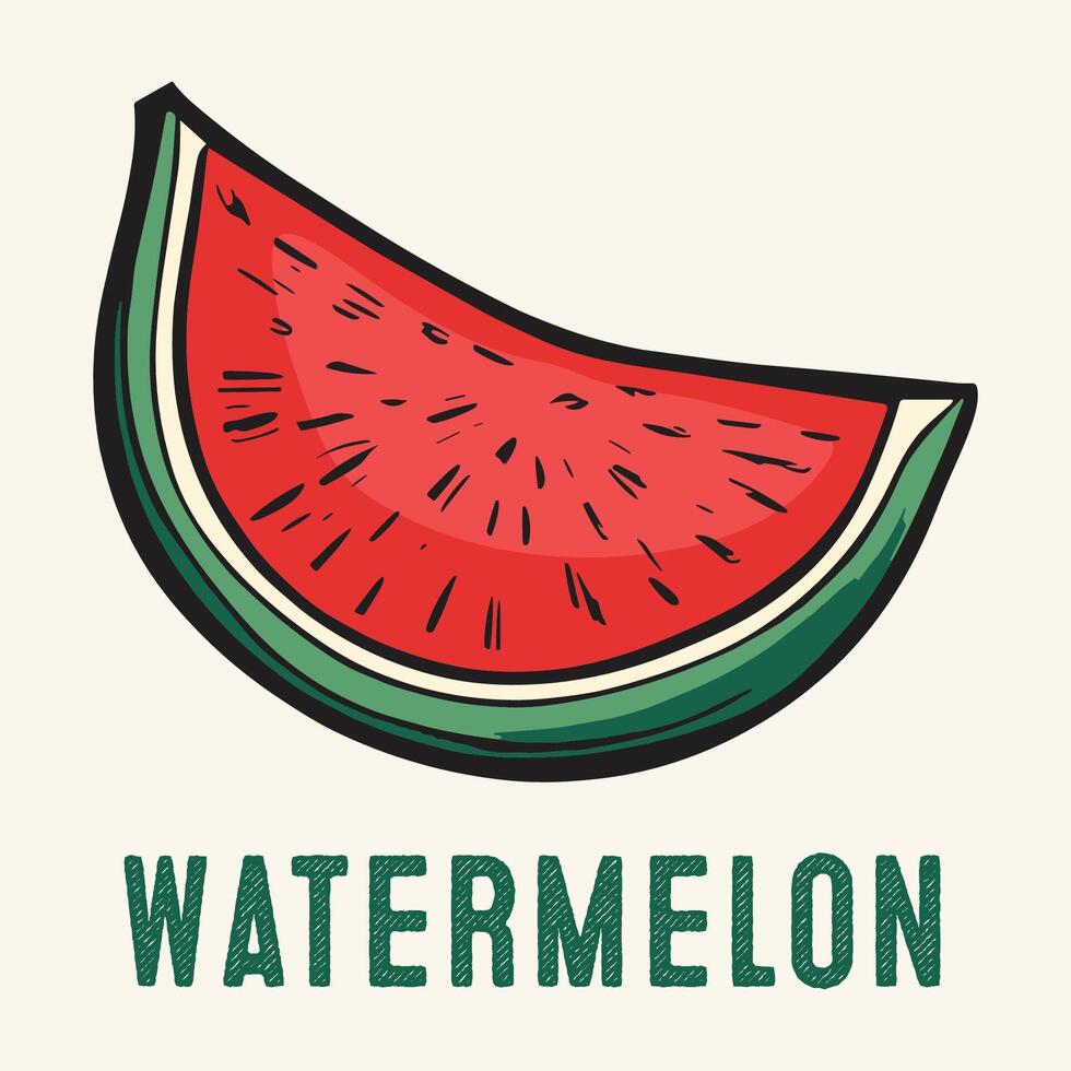 graviert Wassermelone Jahrgang Hand gezeichnet vektor