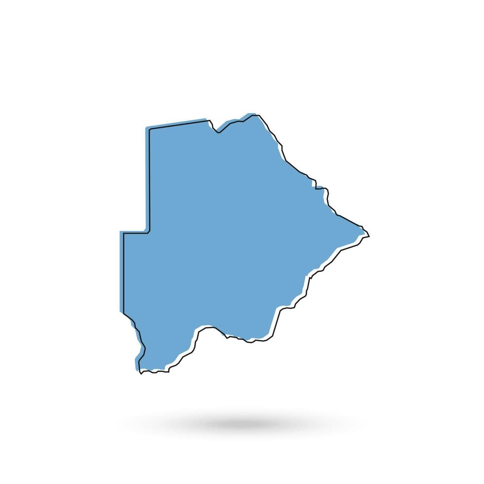 Vektor-Illustration der blauen Karte von Botswana auf weißem Hintergrund vektor