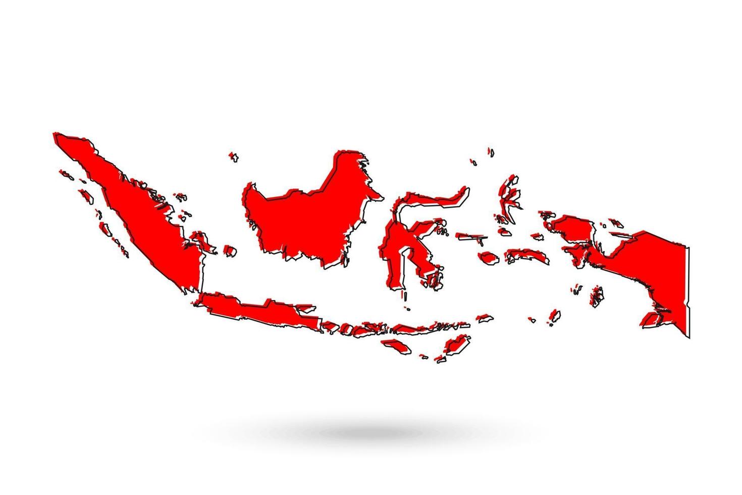 vektor illustration av den röda kartan över Indonesien på vit bakgrund
