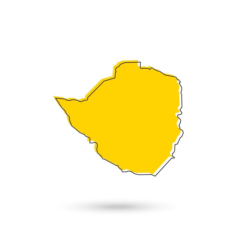 Vektor-Illustration der gelben Karte von Simbabwe auf weißem Hintergrund vektor