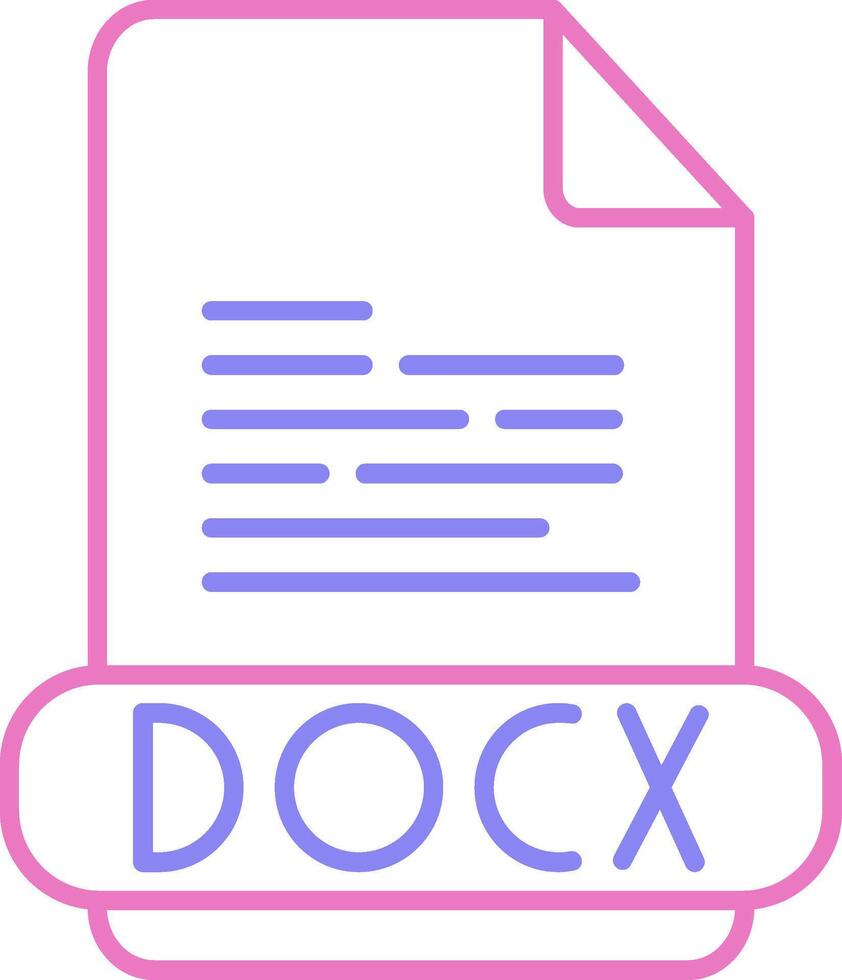 docx linjär två Färg ikon vektor