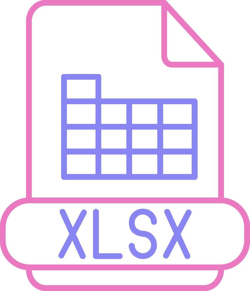 XLSX linear zwei Farbe Symbol vektor