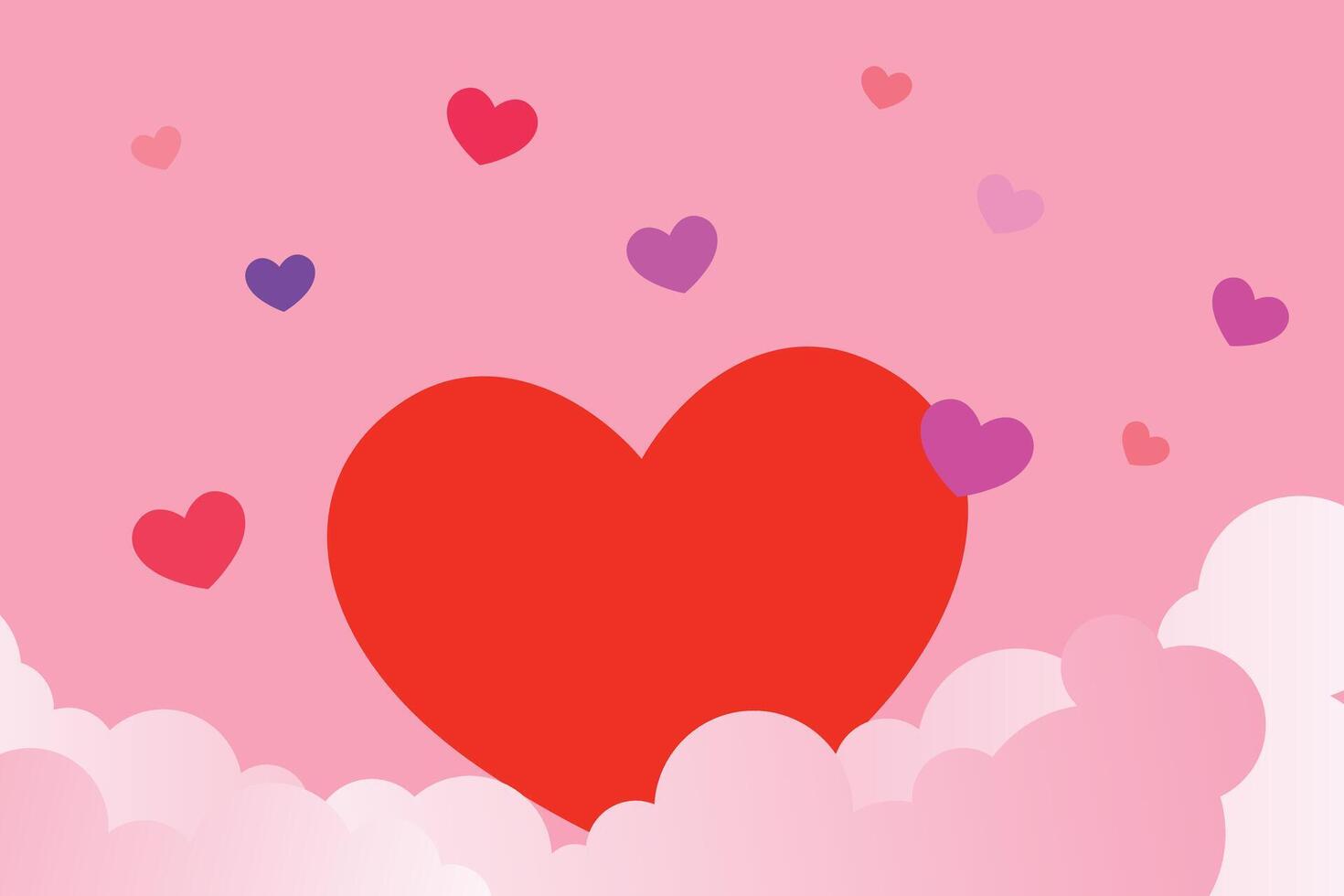 Valentinstag Tag Hintergrund mit Produkt Anzeige und Herz geformt Luftballons. Valentinstag Tag Banner. vektor