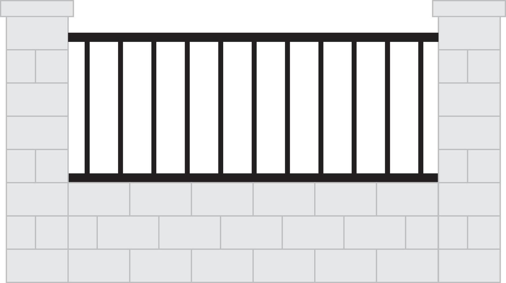 Geländer-Vektor. Geländer auf weißem Hintergrund. Hintergrund. Freiraum für Text. Platz kopieren. vektor