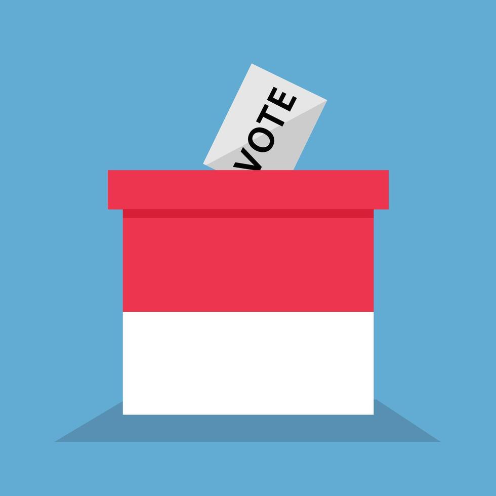 indonesisch Wahl Tag, Wahl Box , Präsidentschaftswahl Wahl durch Wählen genannt pemilu. Demokratie Tag im Indonesien. vektor