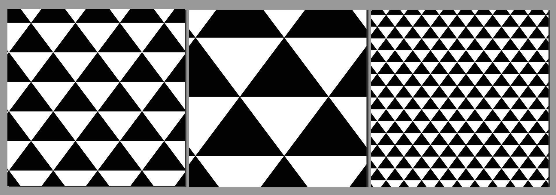 triangel geometrisk mönster sömlös vektor uppsättning. geometrisk minimalistisk elegant textur.