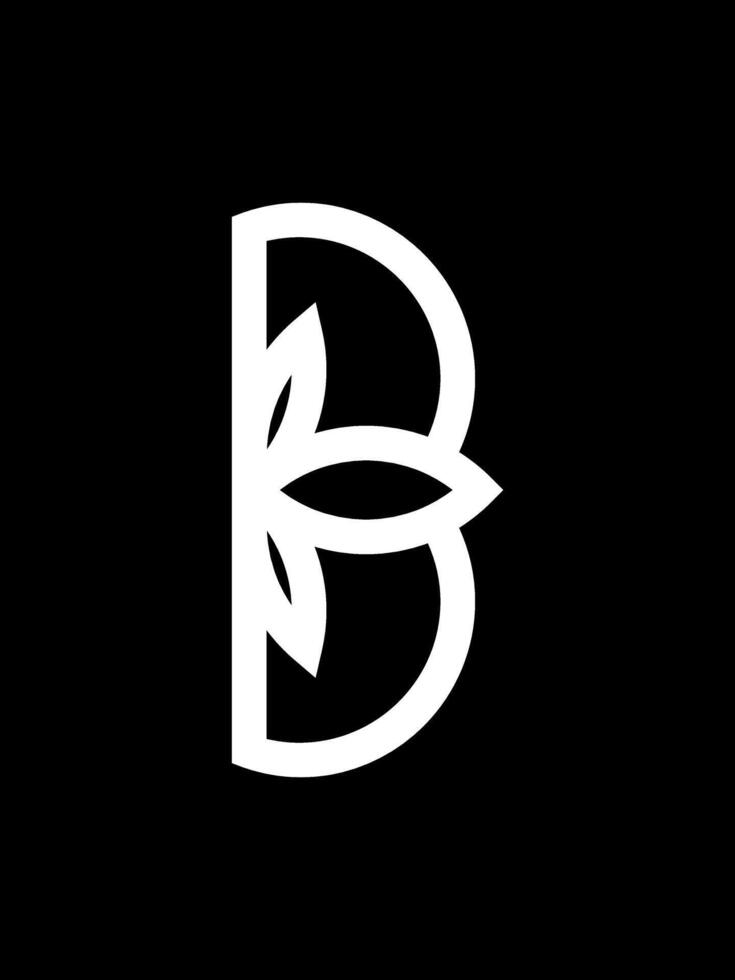 b Kombination Blatt Monogramm Logo vektor