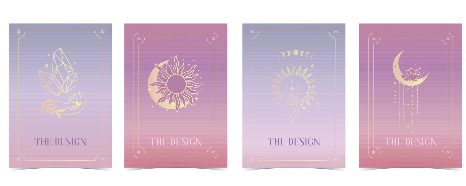 lila Gradient Karte Tarot zum a4 Vertikale Illustration Design vektor