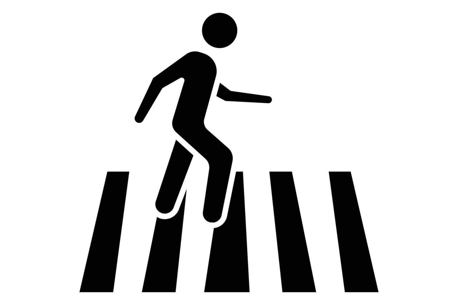 Fußgänger Kreuzung Symbol. Symbol verbunden zu Fußgänger Wege, Öffentlichkeit Navigation. solide Symbol Stil. Element Illustration vektor
