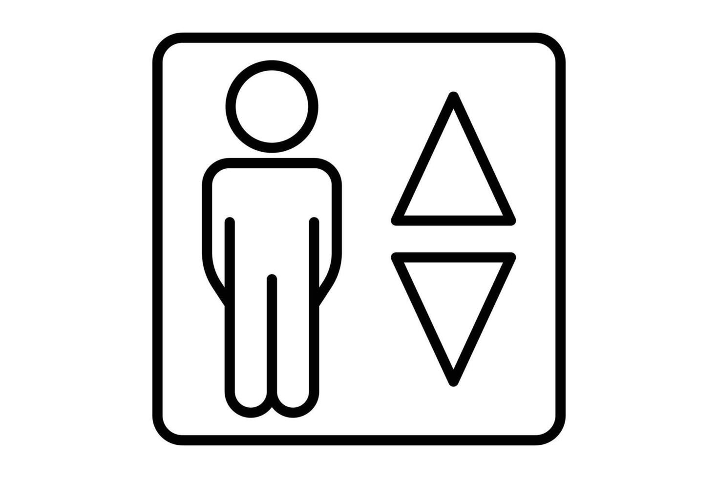 hiss ikon. ikon relaterad till inomhus- navigering i offentlig utrymmen. linje ikon stil. element illustration vektor