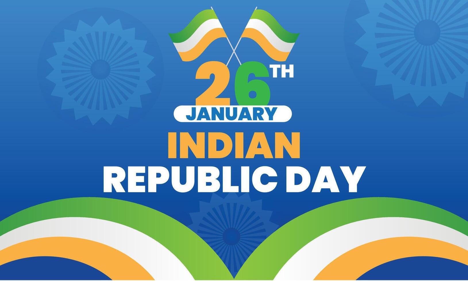 indisch Republik Tag editierbar Vektor Netz Banner