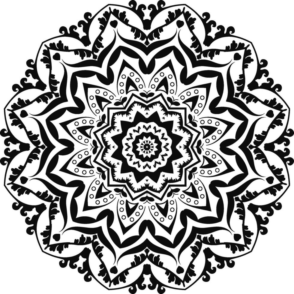 islamic mandala linje konst arab stil design med mörk humör vektor