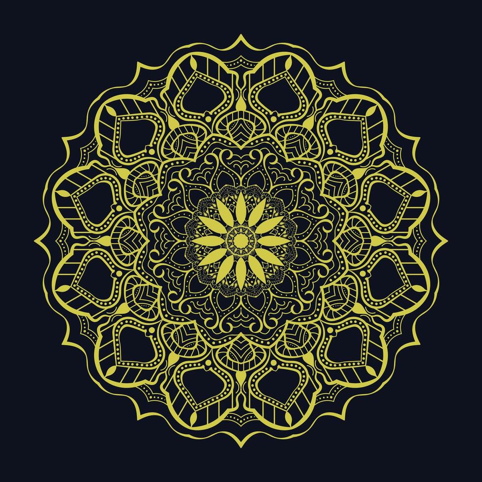 islamic mandala linje konst arab stil design med mörk humör vektor