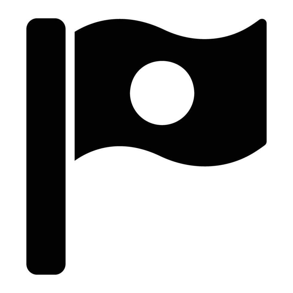 Japan Flagge Glyphe Symbol Hintergrund Weiß vektor