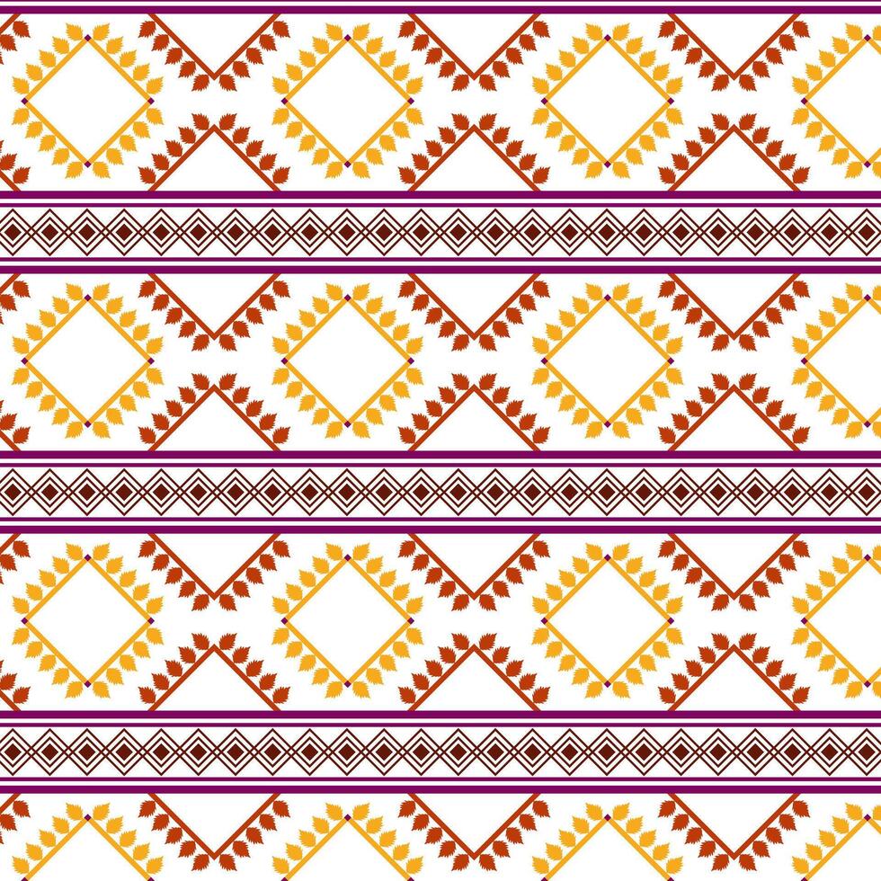 stam- traditionell tyg batik etnisk av ikat blommig sömlös mönster av grön löv vår geometrisk upprepa vektor design på en vit bakgrund