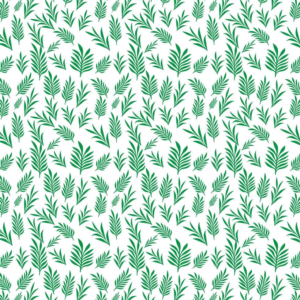 Hand zeichnen Blumen- nahtlos Muster von Grün Blätter Frühling blühen Vektor Design auf ein Weiß Hintergrund