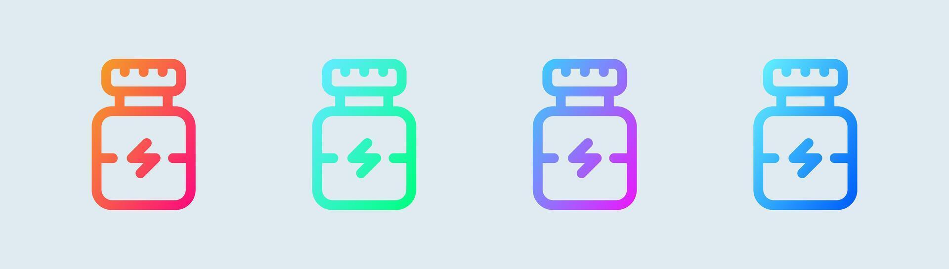 Ergänzung Linie Symbol im Gradient Farben. Vitamin Zeichen Vektor Illustration.