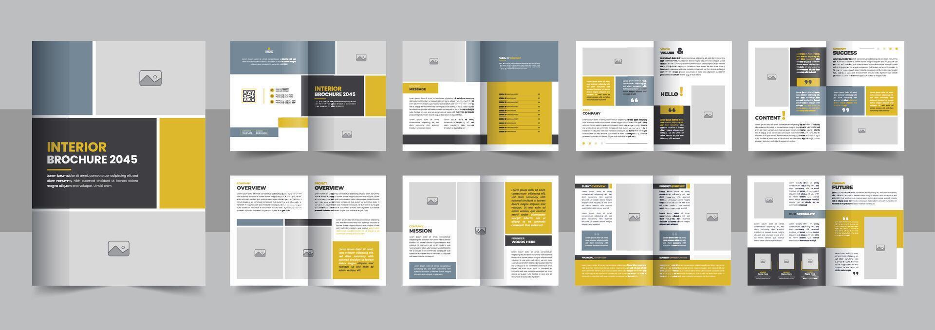 16 Seite Innere Broschüre Vorlage, Innere Design Zeitschrift Layout zum Zuhause Dekoration oder Marke Identität Richtlinien Broschüre vektor