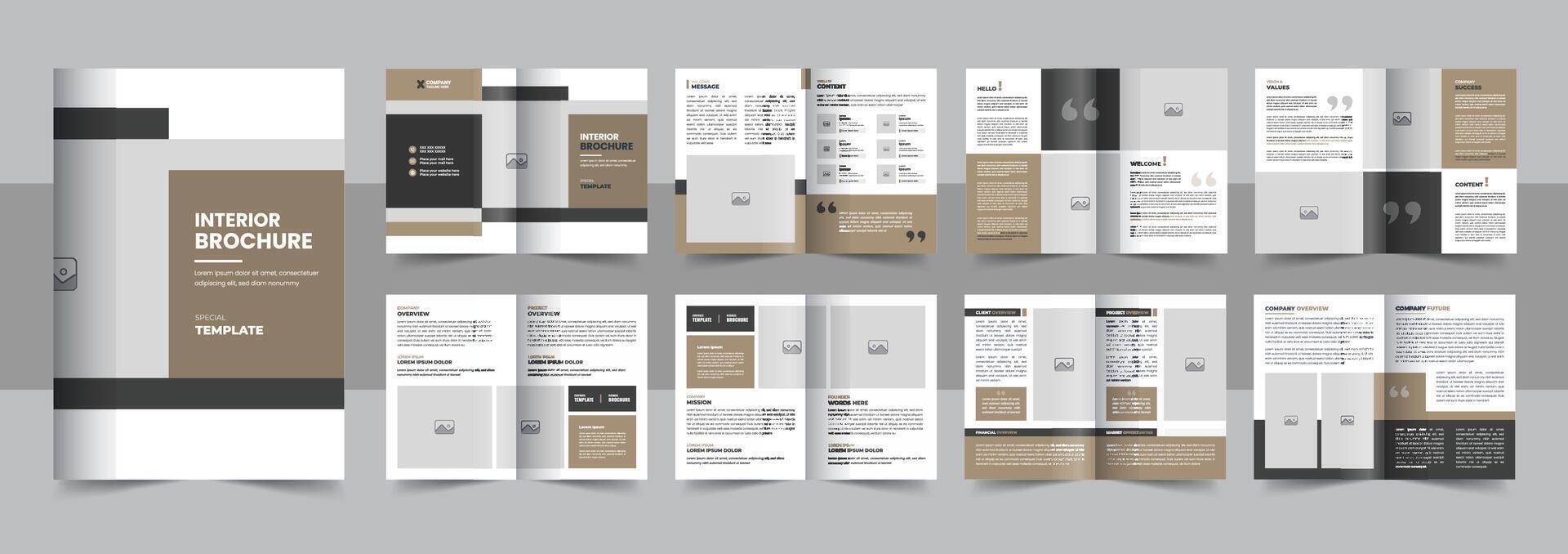 kreativ Innere Design Portfolio Layout Vorlage, Innere Design Zeitschrift Layout zum Zuhause Dekoration oder Marke Identität Richtlinien Broschüre vektor