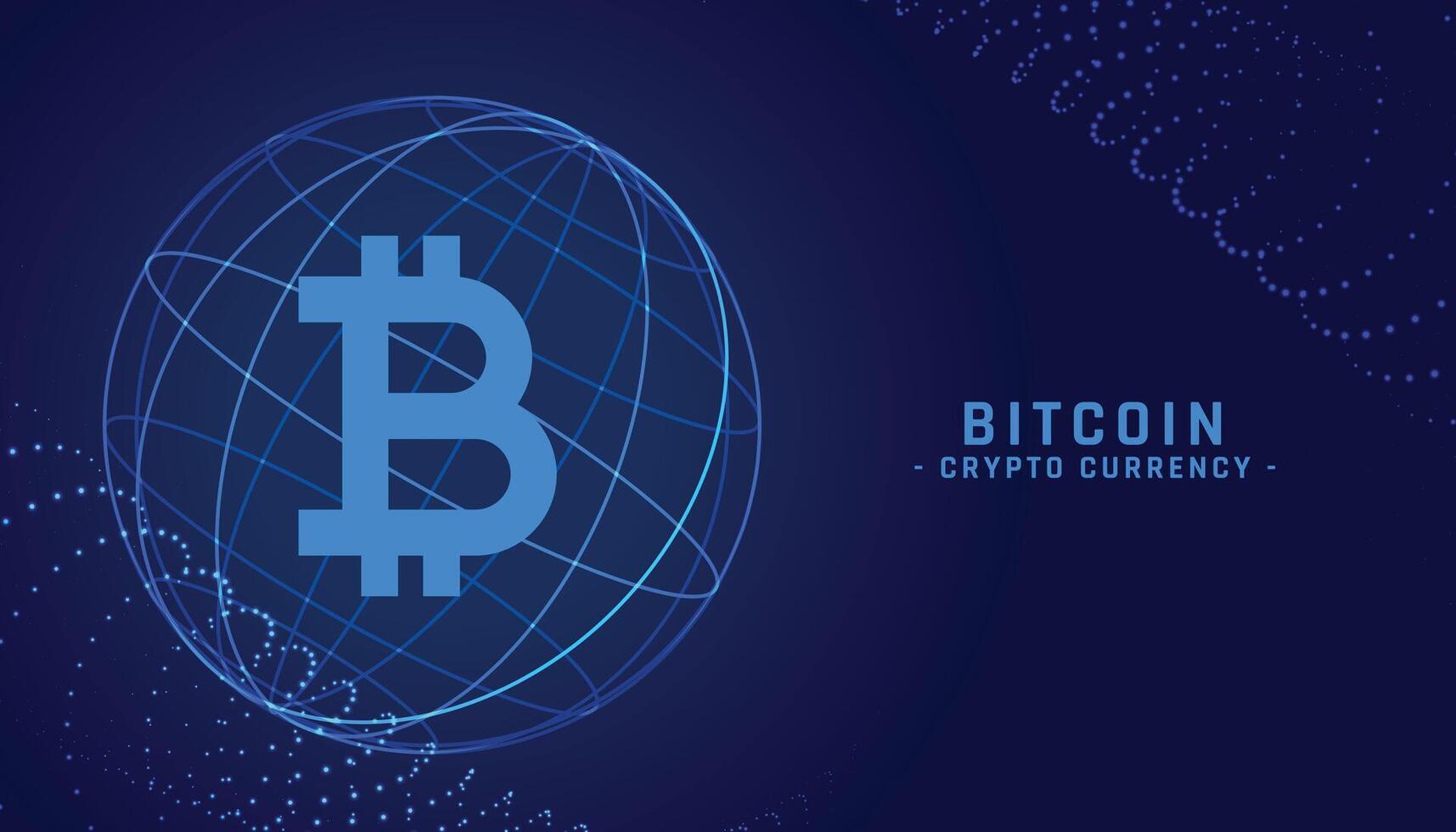 Digital dezentral Bitcoin Kryptowährung Technologie Hintergrund vektor