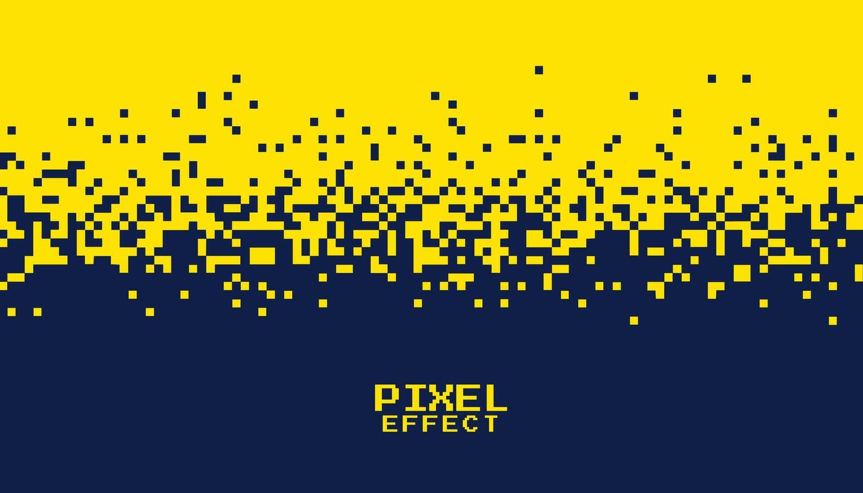 Gelb und Blau gepunktet Muster abstrakt Banner mit Pixel bewirken vektor